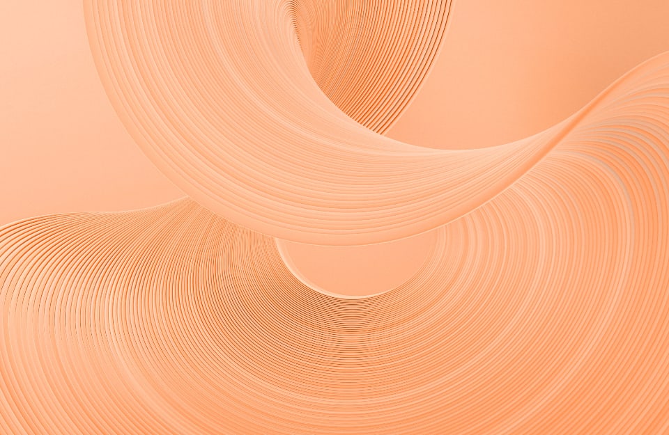 Immagine astratta con cerchi concentrici di colore rosa pesca, usata da Pantone per presentare il suo colore dell'anno 2024